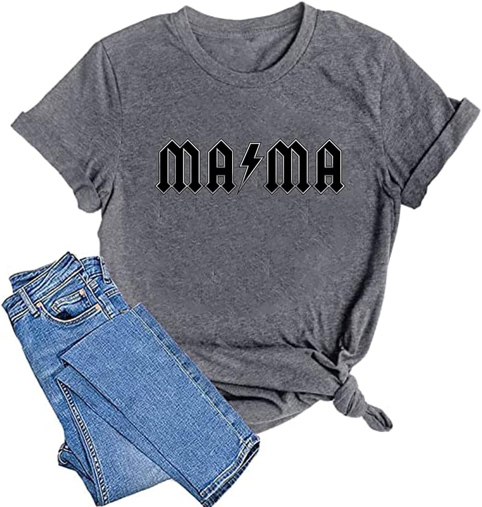 Mama Shirts for Women Mothers Day Mama Mommy Mom Bruh Graphic T Shirts Casual Tops Tee Gifts