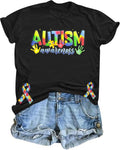 Autism Shirt for Women Autism Awareness T Shirt Autism Mom Tops Autistic Support Crewneck Short Sleeve Tops