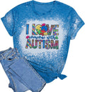 Autism Awareness Shirt Women Autism Shirts Autism Support Tops in April Blue Autism Mom Clothes Special Education Tees