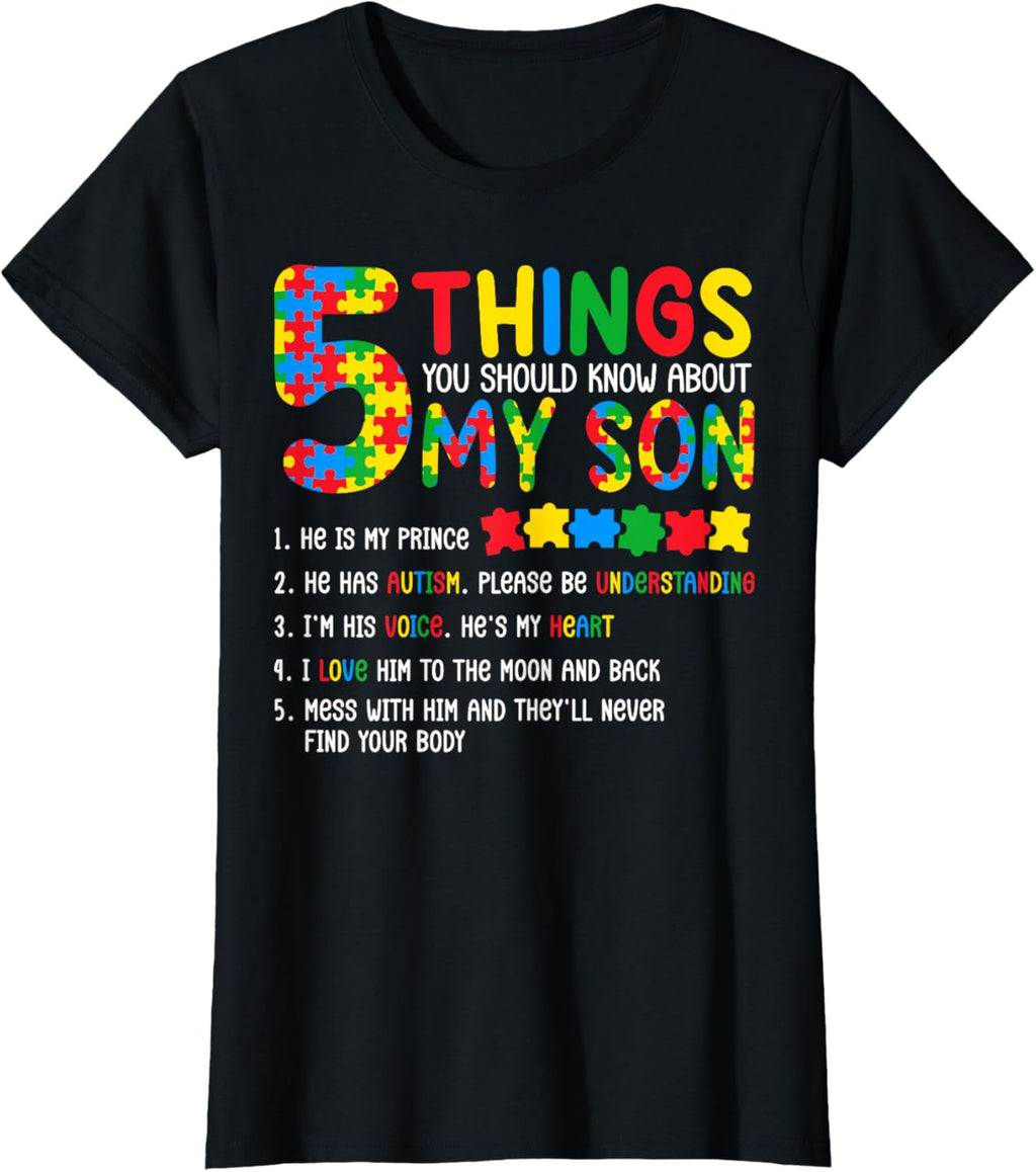 Autism Awareness Shirt 5 Things You Should Know About My Son