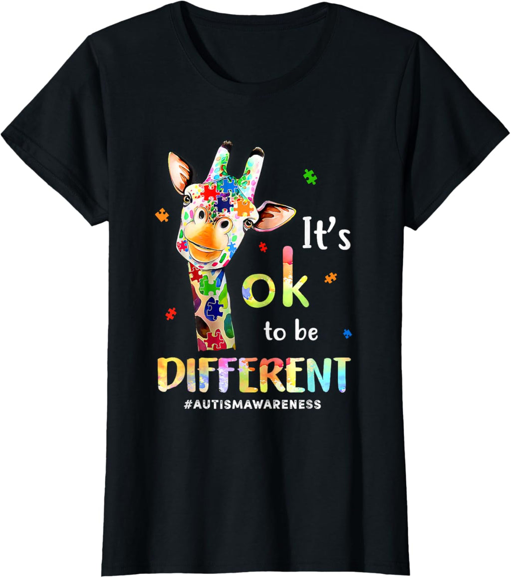 Autism Awareness Cute Giraffe Animal Its Ok To Be Different