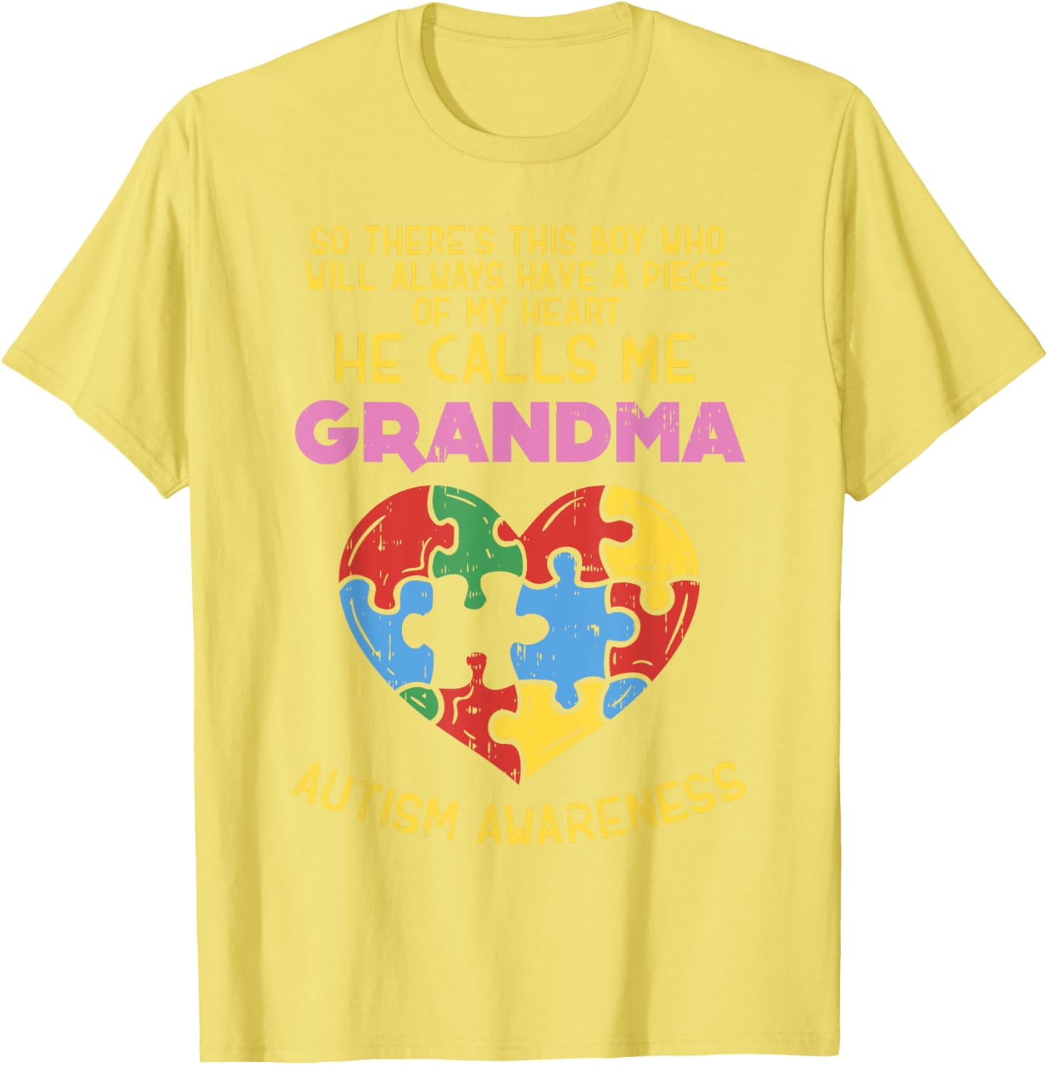 Grandma Autism Awareness Shirt Austistic Boy Piece My Heart