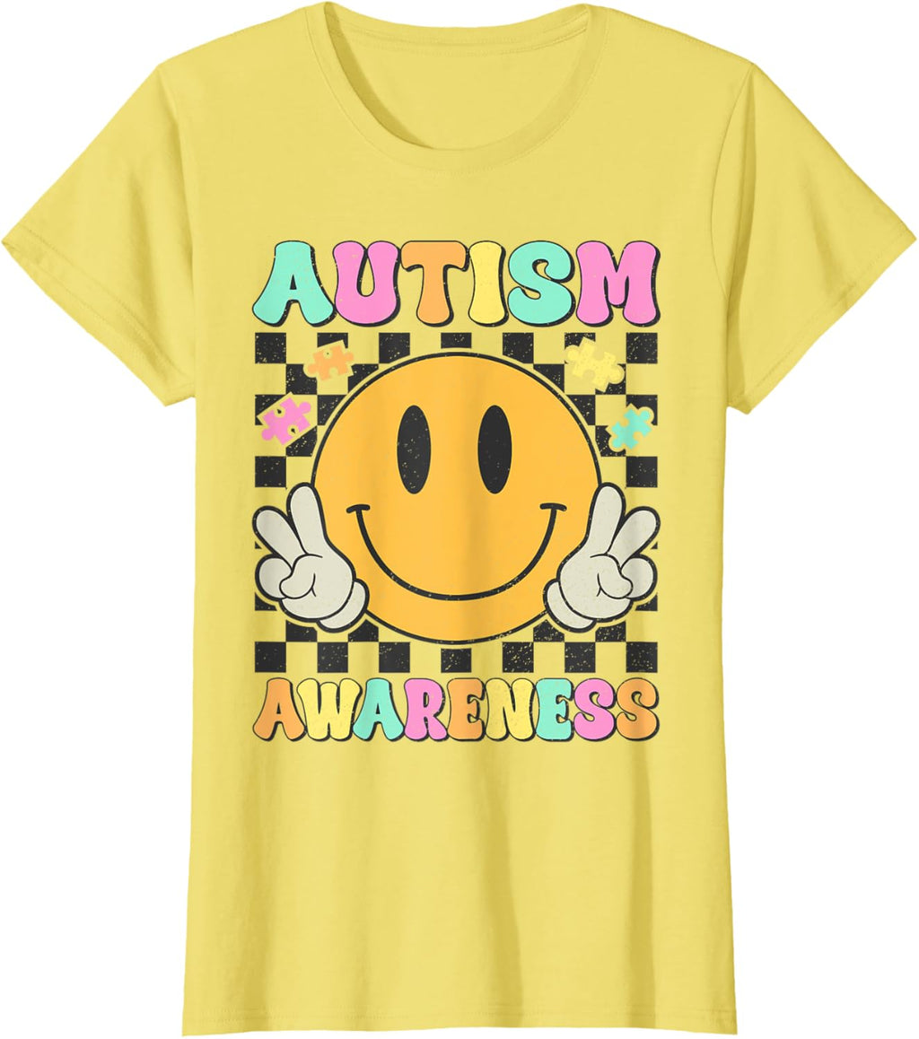 Autism Awareness Kids Men Women Smile Face Autistic Autism