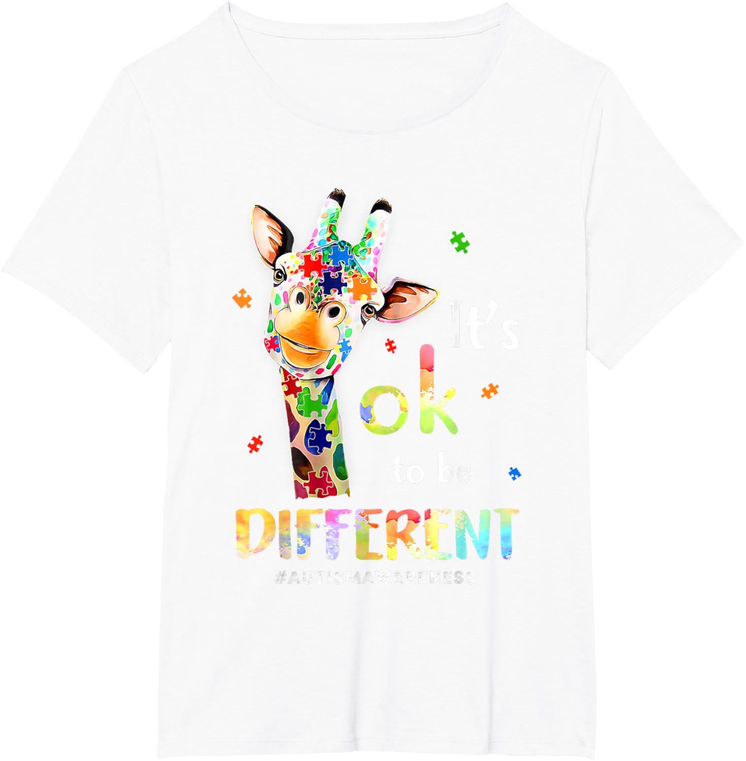 Autism Awareness Cute Giraffe Animal Its Ok To Be Different