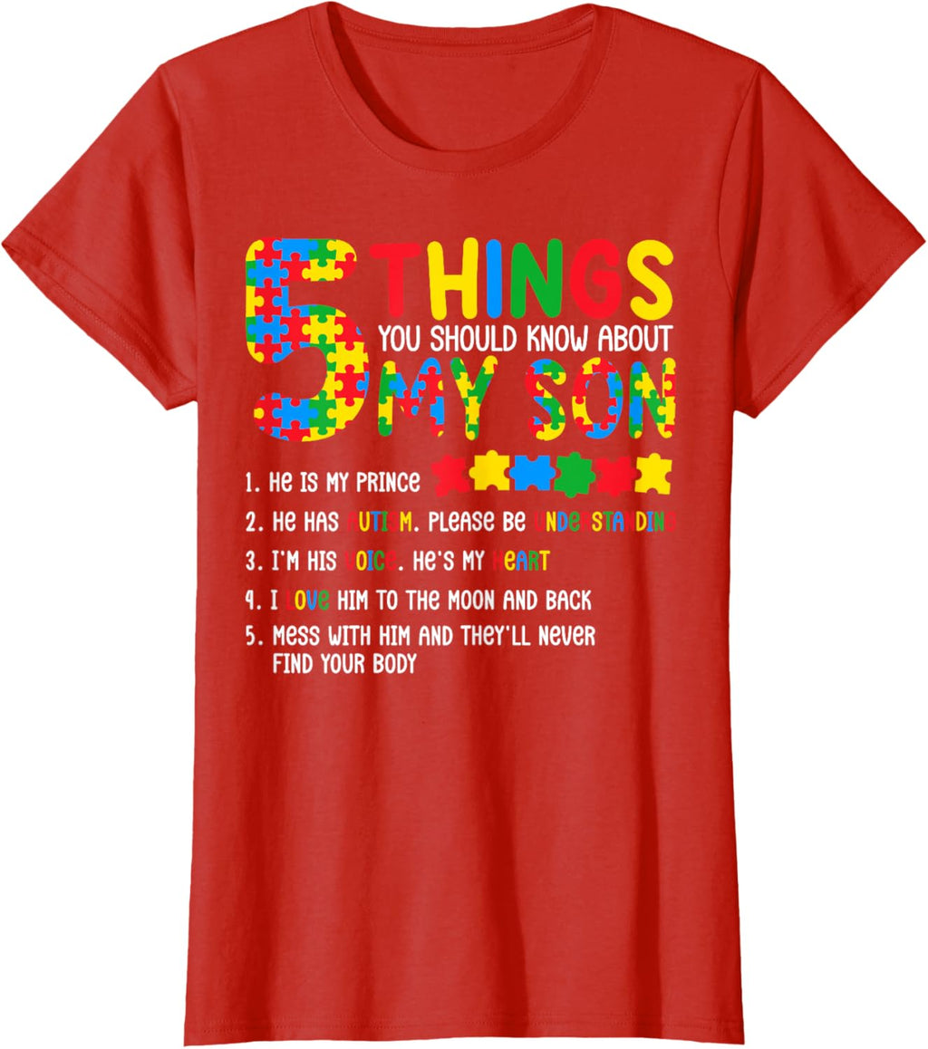 Autism Awareness Shirt 5 Things You Should Know About My Son