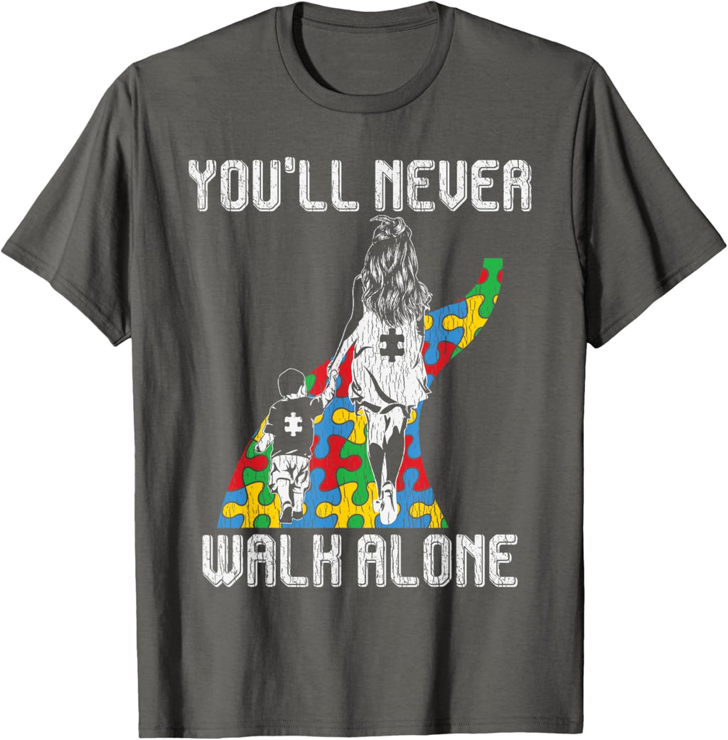 Vintage Mother Son Family Autistic Kids Autism Awareness Mom