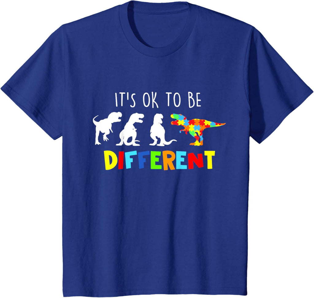 Autism Awareness Dinosaur Kid Boys Its Ok To Be Different