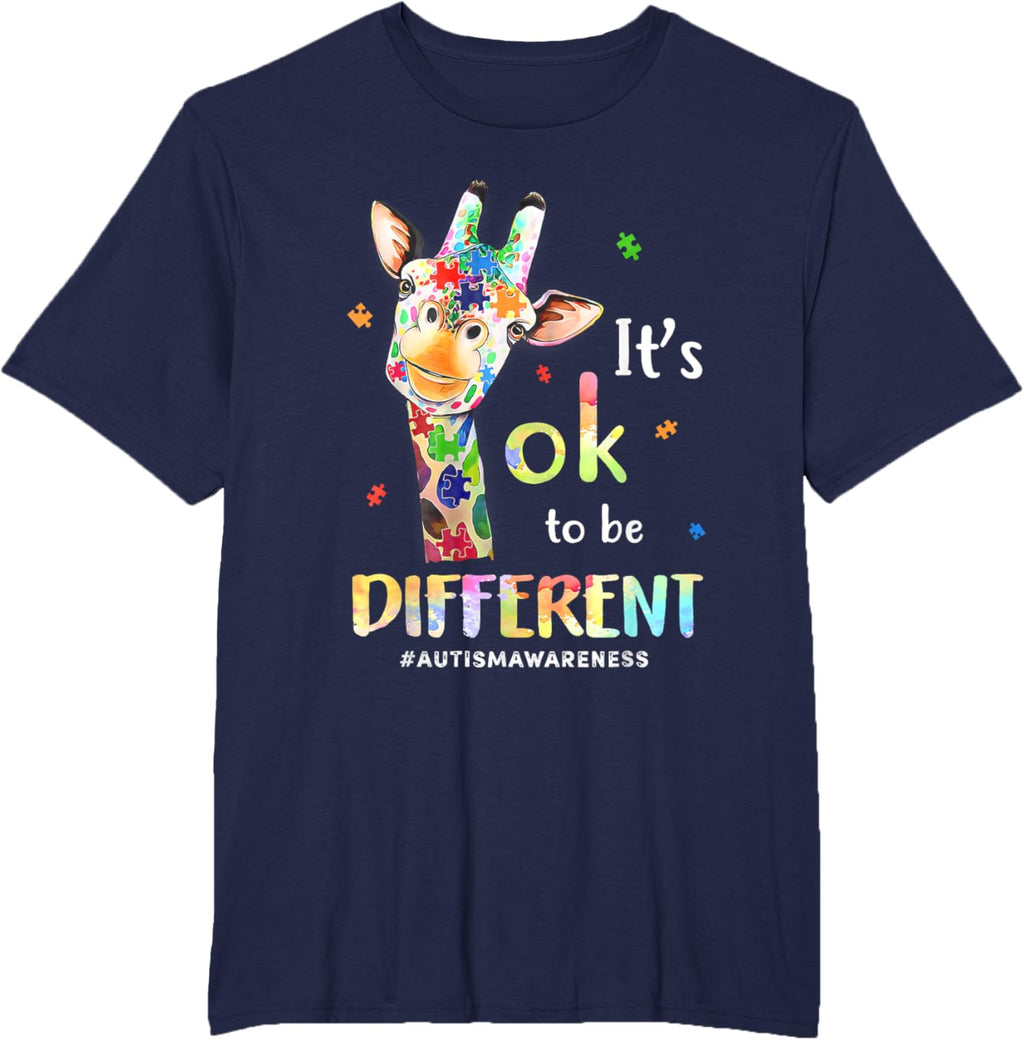 Autism Awareness Cute Giraffe Animal Its Ok To Be Different