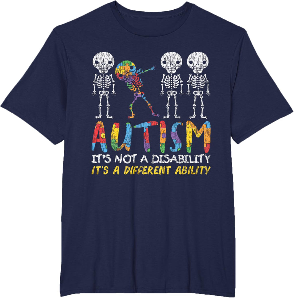 Autism Awerness - Skeleton Dabbing Autistic Kids Awareness