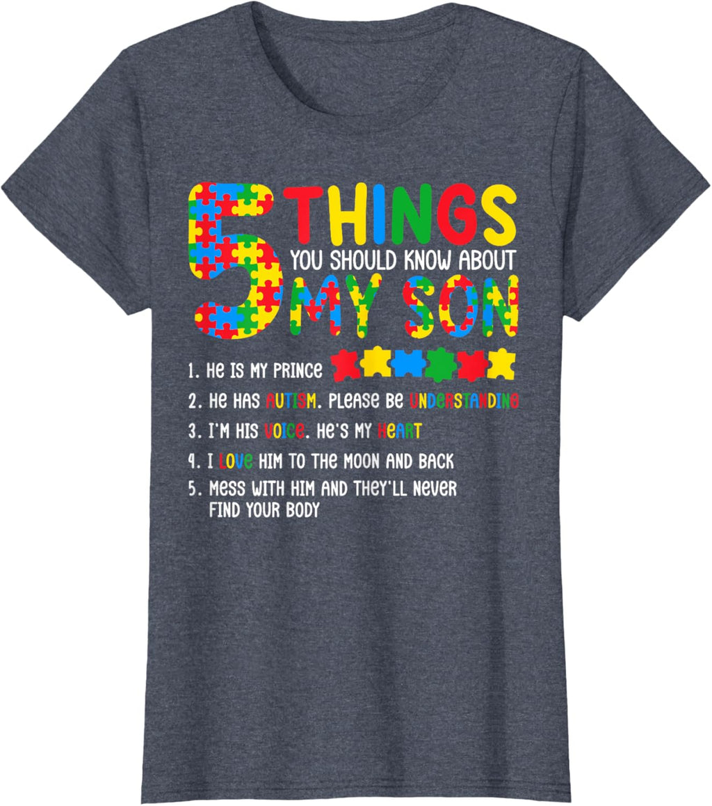 Autism Awareness Shirt 5 Things You Should Know About My Son