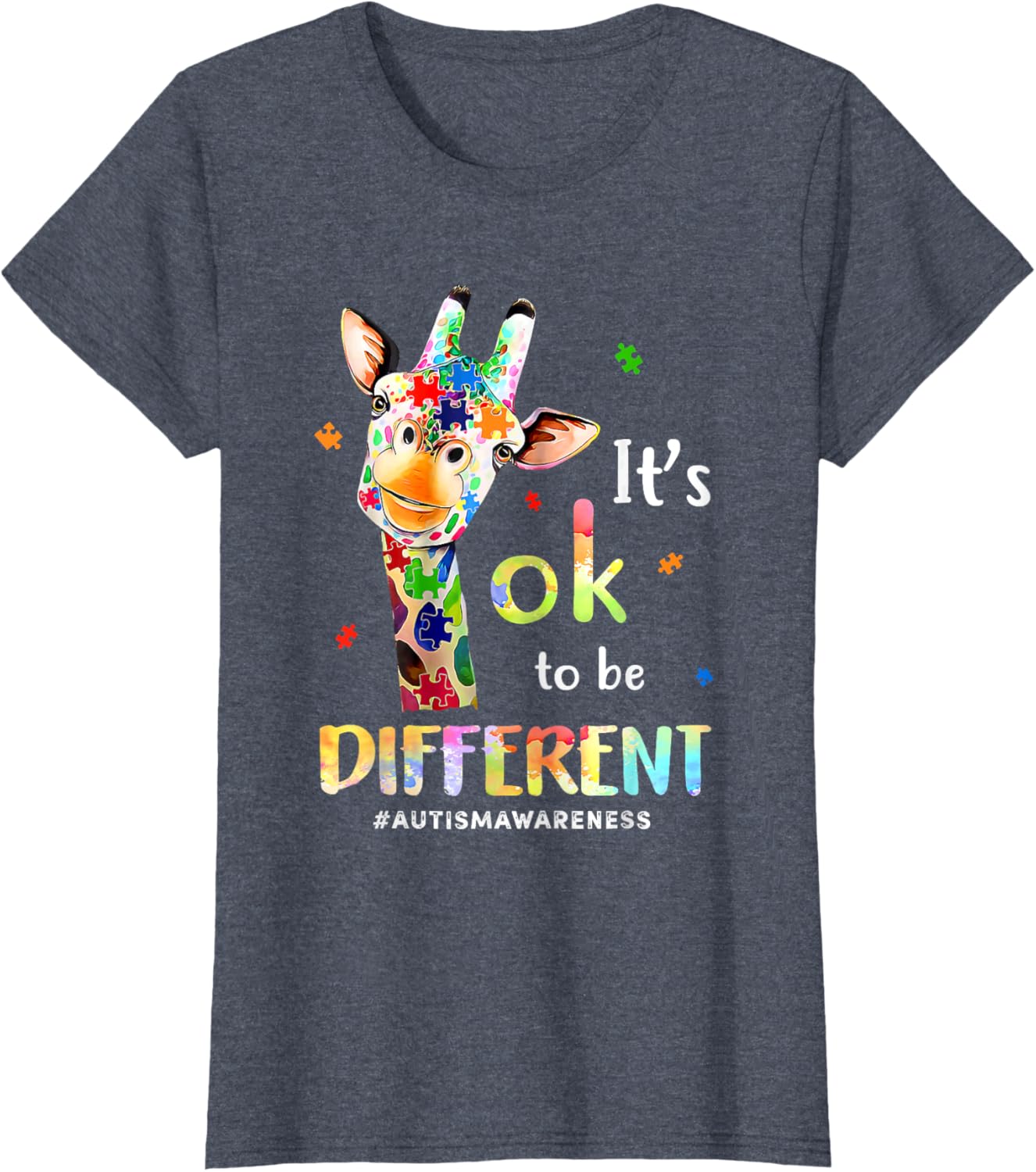 Autism Awareness Cute Giraffe Animal Its Ok To Be Different