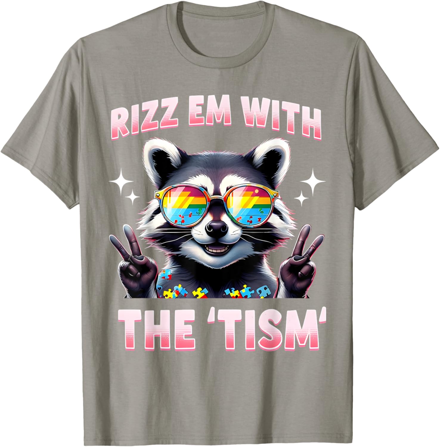 Autism Funny Rizz Em With The Tism Meme Autistic Racoon