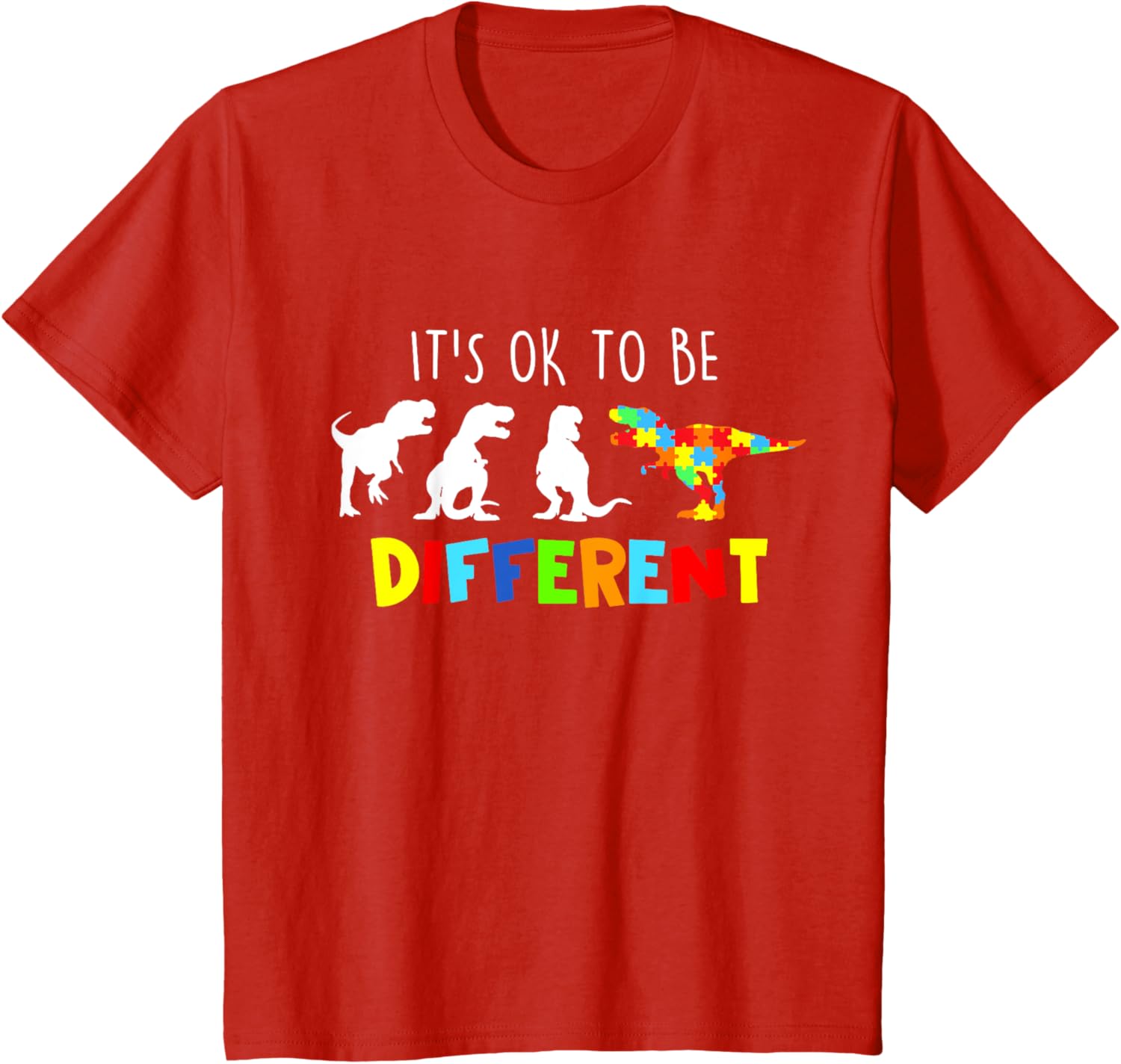 Autism Awareness Dinosaur Kid Boys Its Ok To Be Different