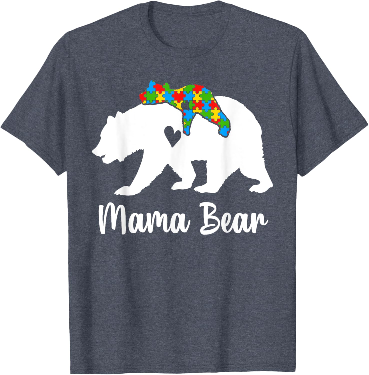 Mama Bear Love Support Autism Awareness Bear Family