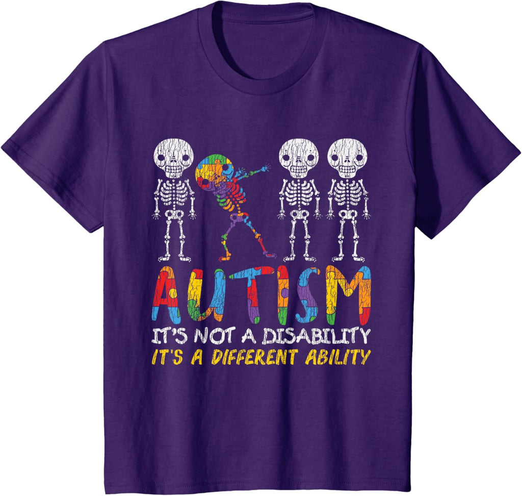 Autism Awerness - Skeleton Dabbing Autistic Kids Awareness