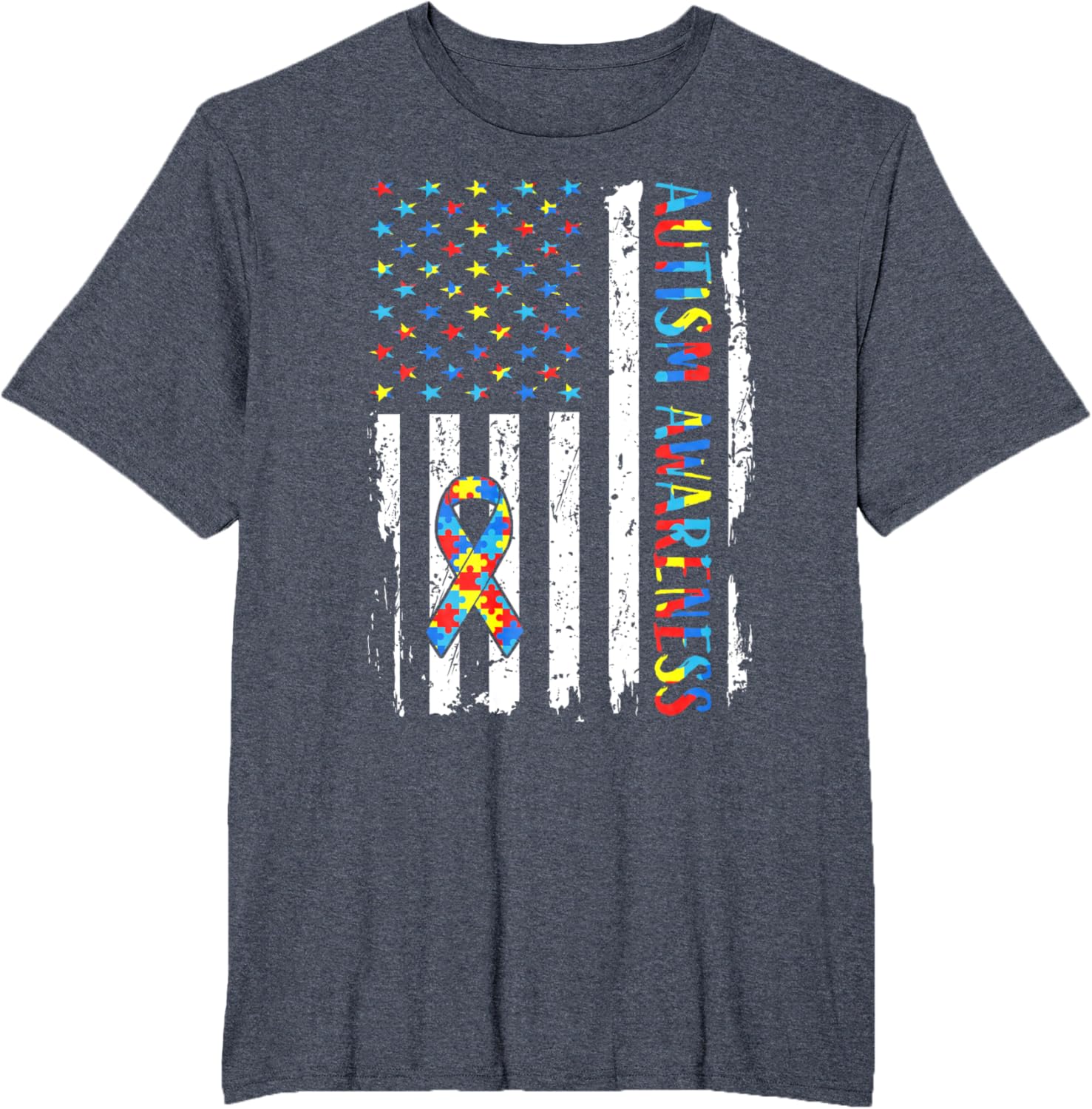 Autism Awareness Mom Dad USA flag Autistic Awareness Autism